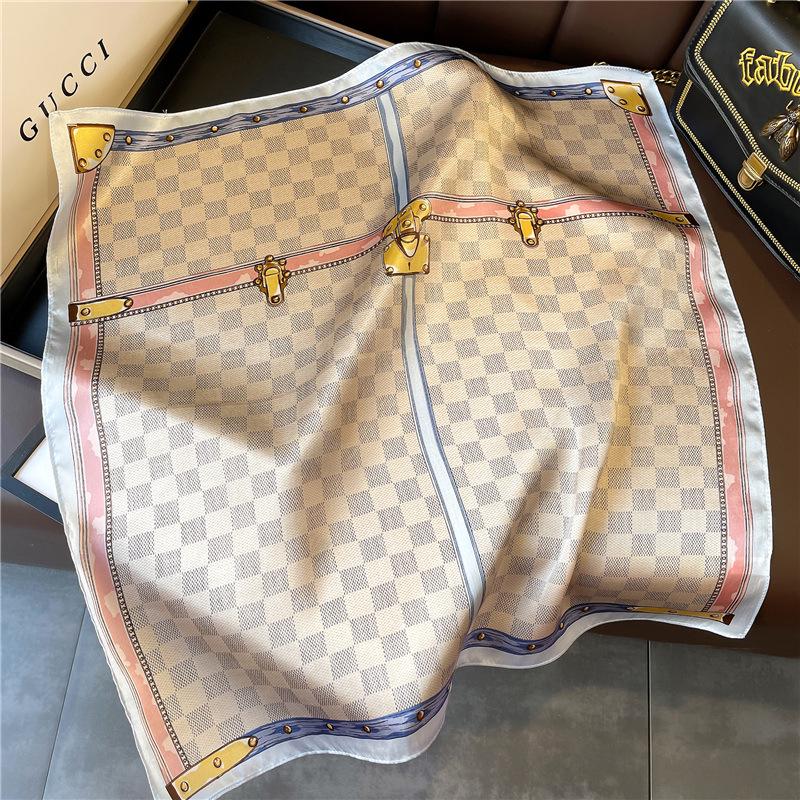 

100% шелк тутового шелкопряда крепдешин 53см маленький квадратный шарф в корейском стиле 53x53 cm