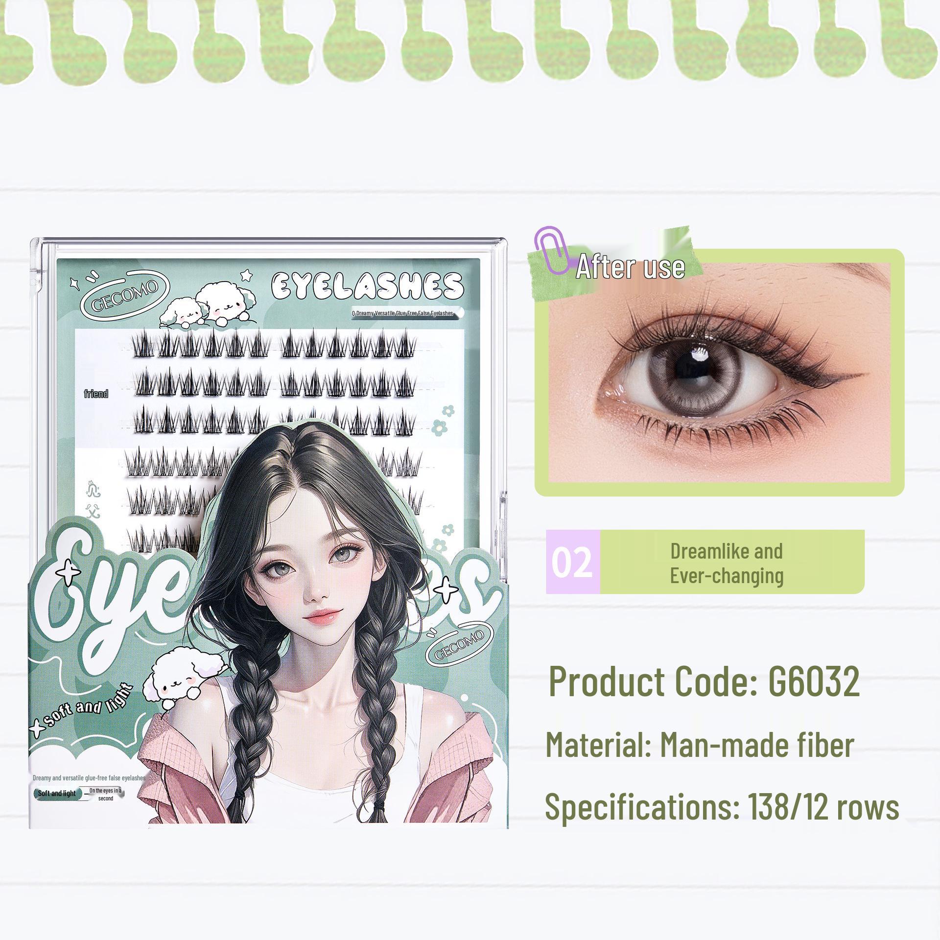 GECOMO Glue-Free Mixed Pack: Lightweight, Long-Lasting Sunflower Curl Lashes Fantasy Transformation