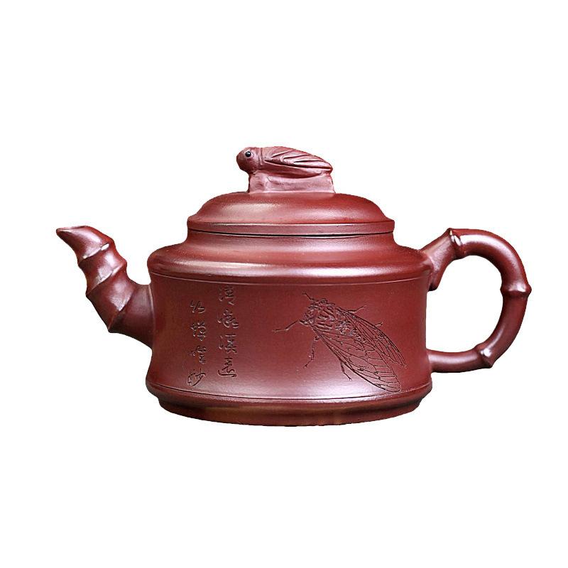 

250ml Vintage Yixing Purple Clay Teapots Handmade Cicada Pot Raw Ore Purple Mud Kettle Zisha Tea Set Drinkware Accessories Gift