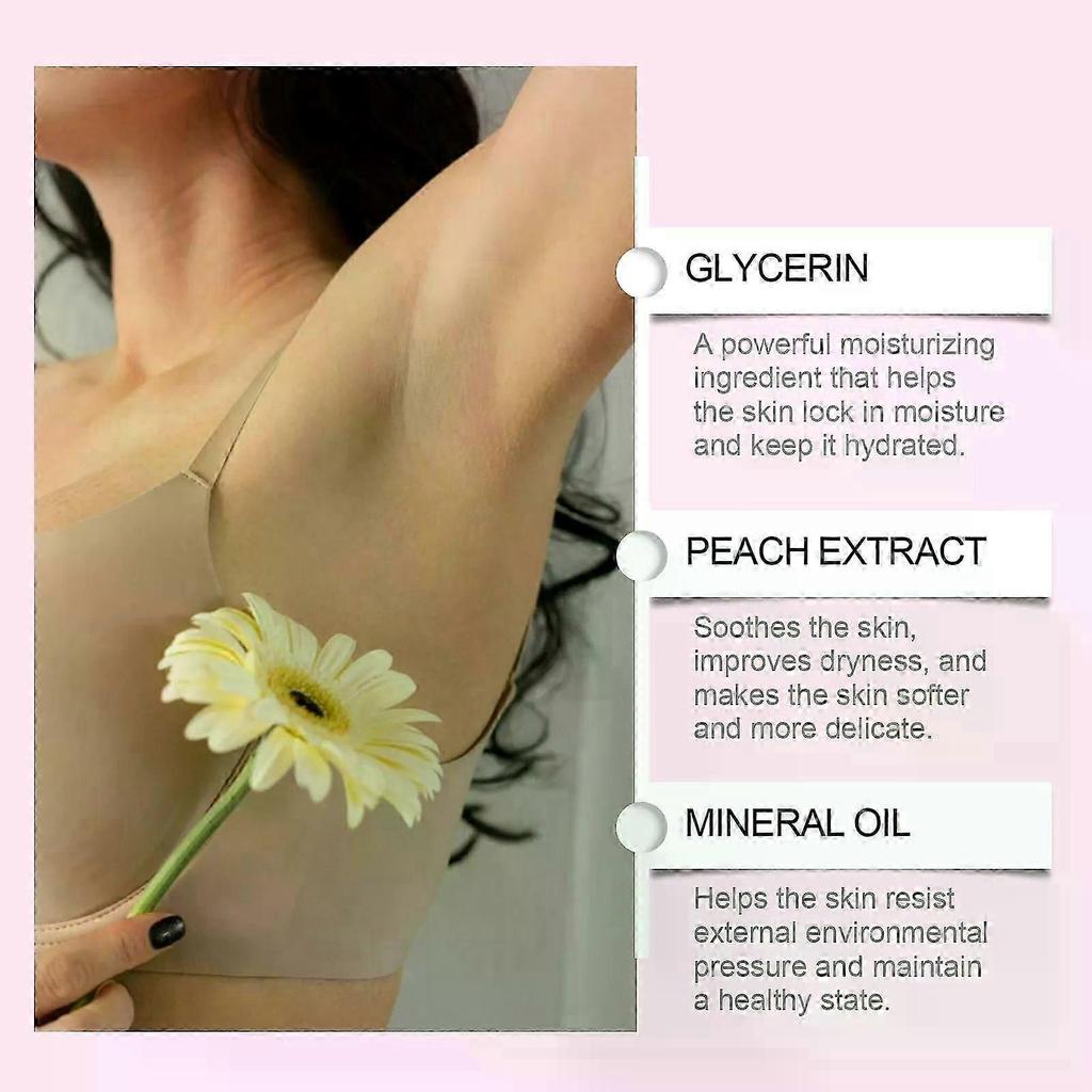 Invisible Peach-Scented Deodorant Cream for Underarms & Sensitive Areas - 50G/1.76OZ, Moisturizing & pH Balanced Formula with Glycerin