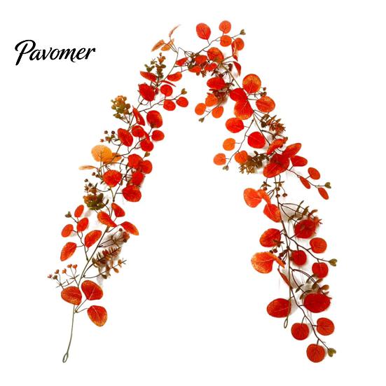 Artificial Plants for Wedding Party Fall Eucalyptus Garland, Autumn Money Leaf Vine, Faux Greenery Fake Flowers Home Decoration Thanksgiving Harvest,