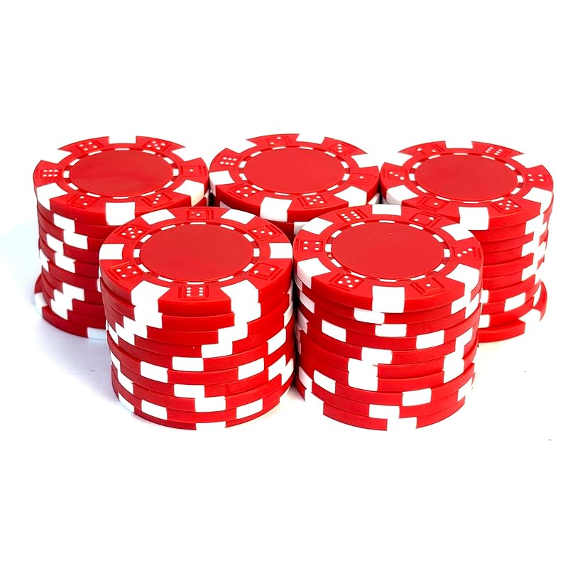 Фишки для казино, без номеров [Продаются поштучно в упаковках по 50 штук] Фишки для покера, Маджонг (красный)