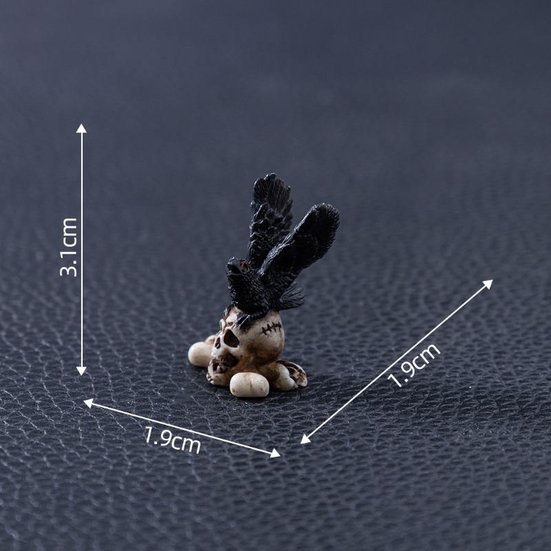 Halloween Scary Ghost Ornament Mini Resin Bone Skull Coffin Chair Statue for Holiday Party Tabletop Decor