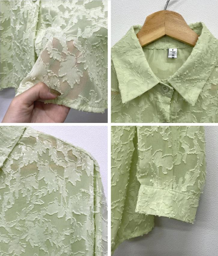 Japanese Korean Lace Chiffon Beach Top - Loose Airy Shirt