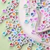 Jewelry Making 50PCS 7mm Pendant Wholesale Accessories Heart Square Acrylic Loose Beads Necklace Bracelet DIY for