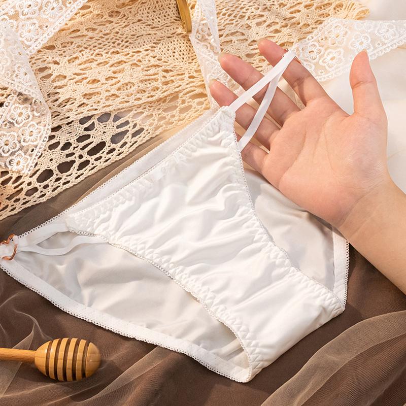 

1 шт. трусики из ледяного шелка, роскошное нижнее белье, комфортные трусики-слипы, дышащий нейлон, женское нижнее белье, однотонные L