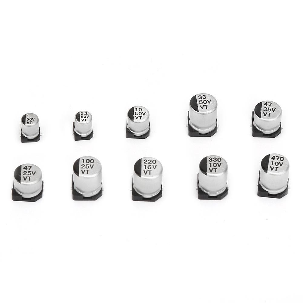 200pcs 1050V SMD Electrolytic Capacitors Set 1uF 470uF E Cap Capacitor Assortment