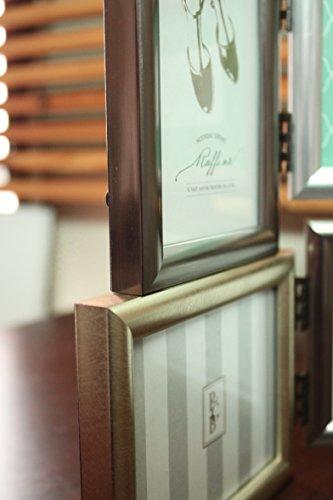 Kishima KP-31340 Photo Frame, Large, Tabletop, Wall-Mounted, Horizontal, 6-Window, Stylish Silver and Bronze, Interior Frame