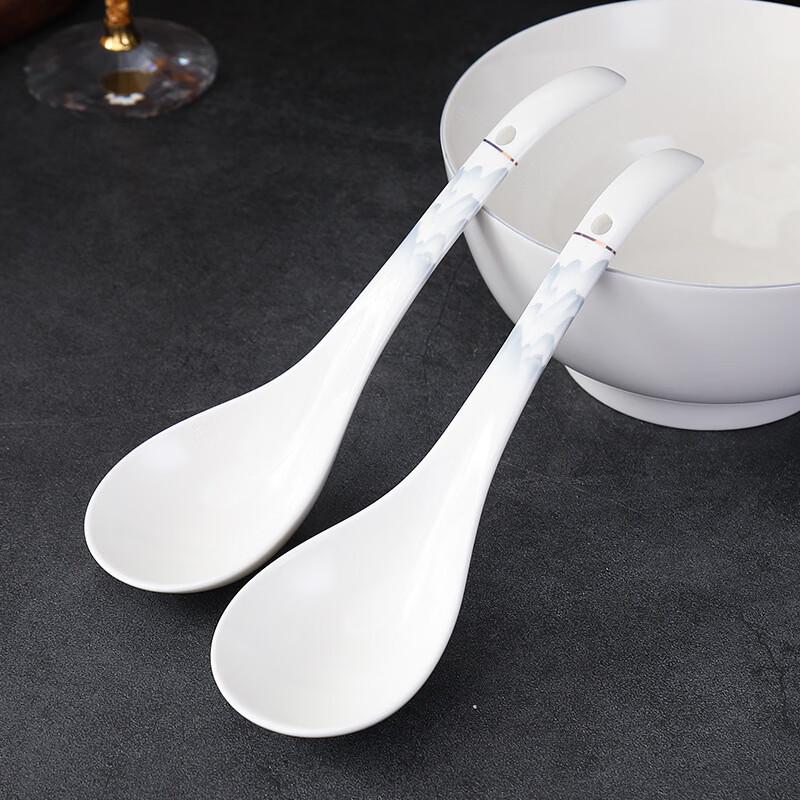 Ruhan Ceramic Long Handle Soup Spoon