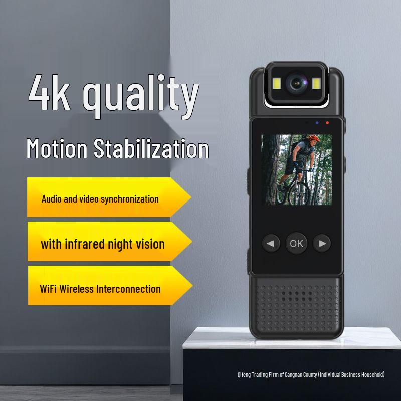 Professional HD Wearable Camcorder with WiFi and Screen for Cycling or Law Enforcement