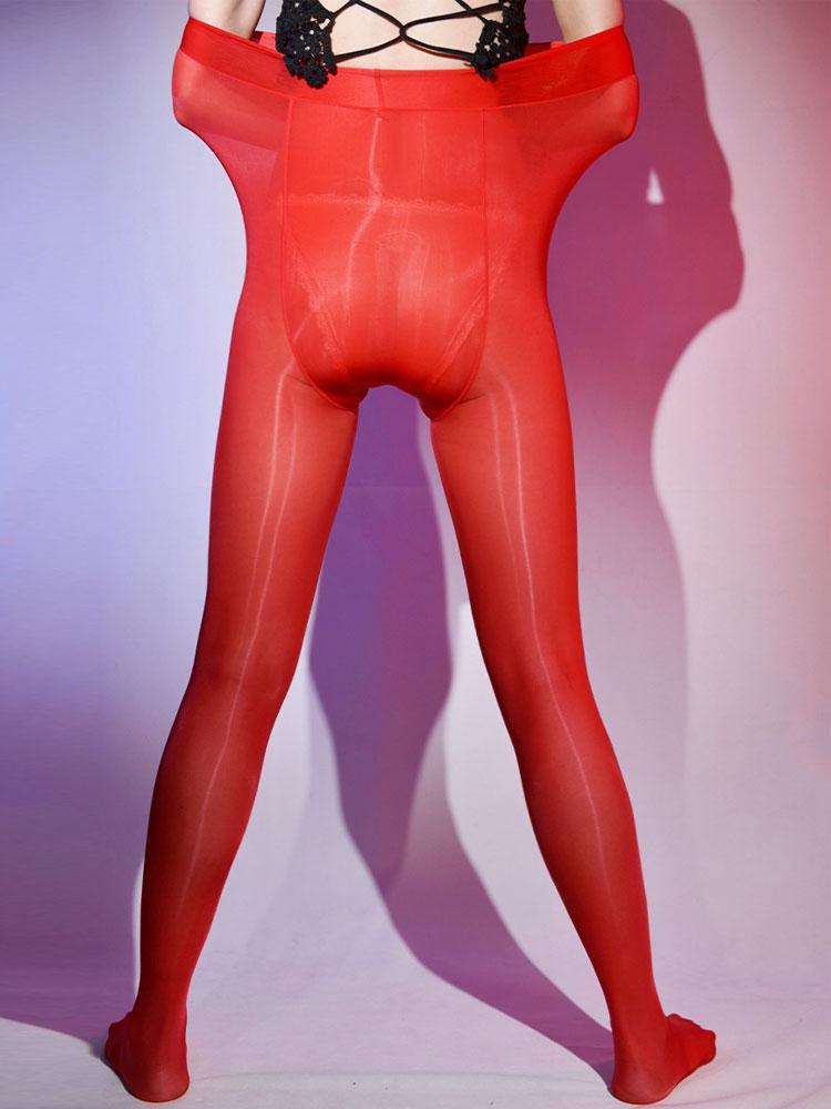 Sexy Men 912 Pin Sheer See Through U Convex Pouch Stockings 8D Shiny Glossy Pantyhose Male Warm Wear Tights Plus Size