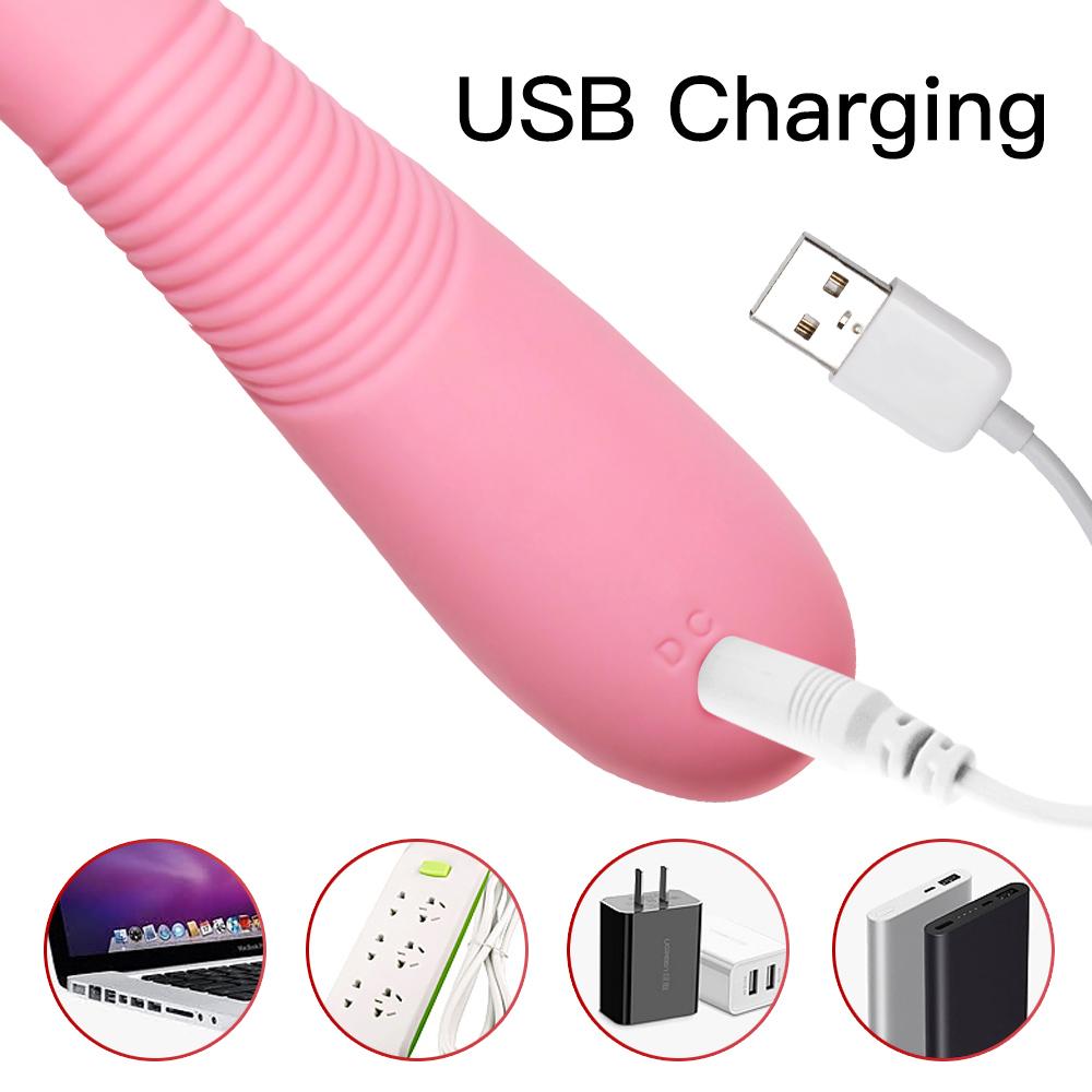 Rechargeable Tongue-Licking Vibrator - 12 Modes, Heating & Thrusting, Silicone G-Spot Stimulator for Orgasm & Pleasure
