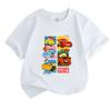 Kids Boys Girls 100% Cotton Crew Neck Short Sleeve T-shirt, Cute Cartoon Racing Car Print Casual Summer Tee Tops, Comfortable Lightweight Breathable D
