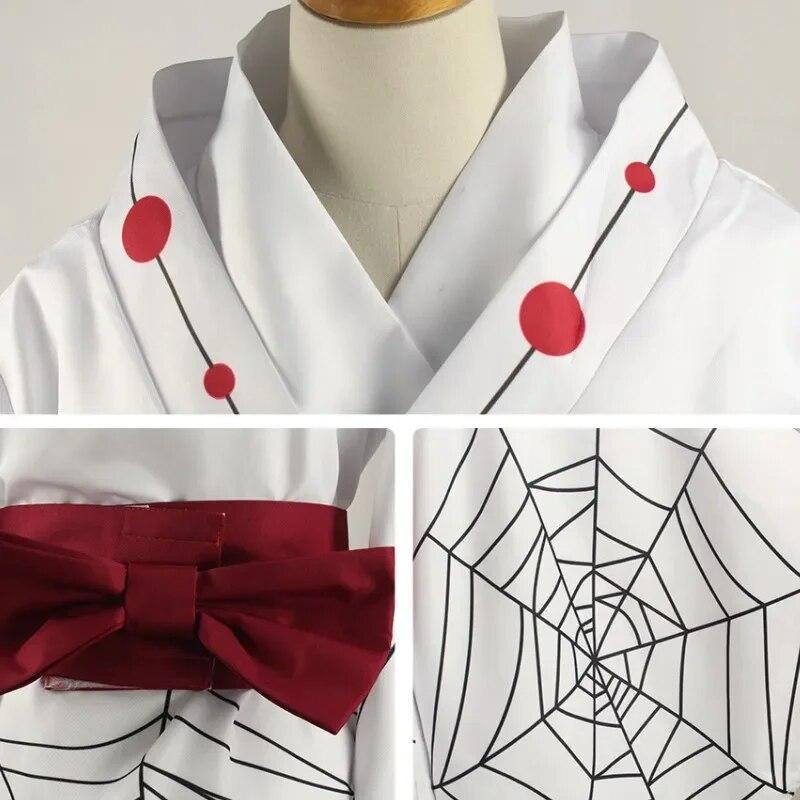 Új Anime Demon Slayer Kimetsu No Yaiba Spider Oni Ayaki Rui Cosplay Uniszex Kimonó Teljes készlet Halloween karneváli jelmezek