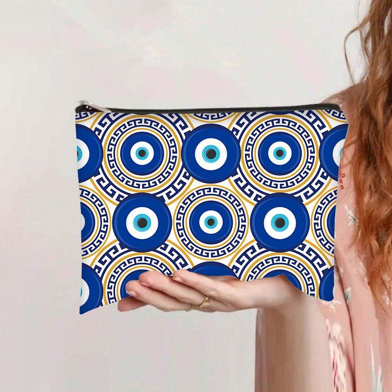 Printed Devil's Eye Cosmetic Bag, Travel Storage Bag, High-value Women's Clutch Bag, Wash Bag