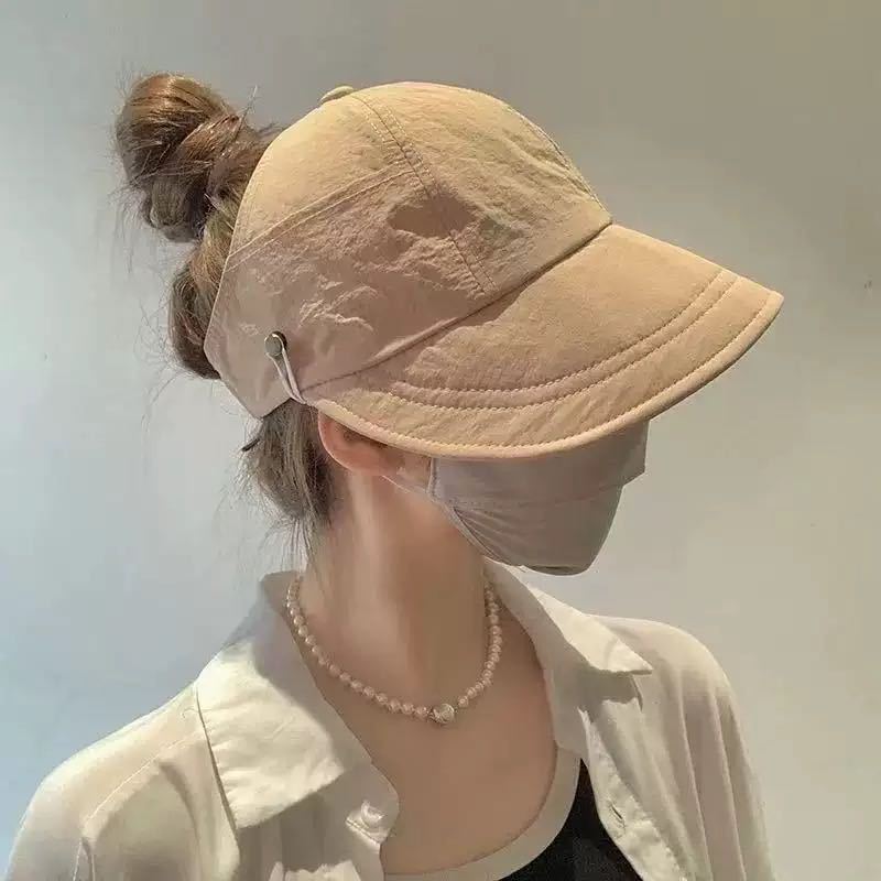Spring Summer Autumn Baseball Ruth Sunscreen Hat Face Cover Sun Hat UV Protection Vinyl Sun Hat Versatile bucket hat Women