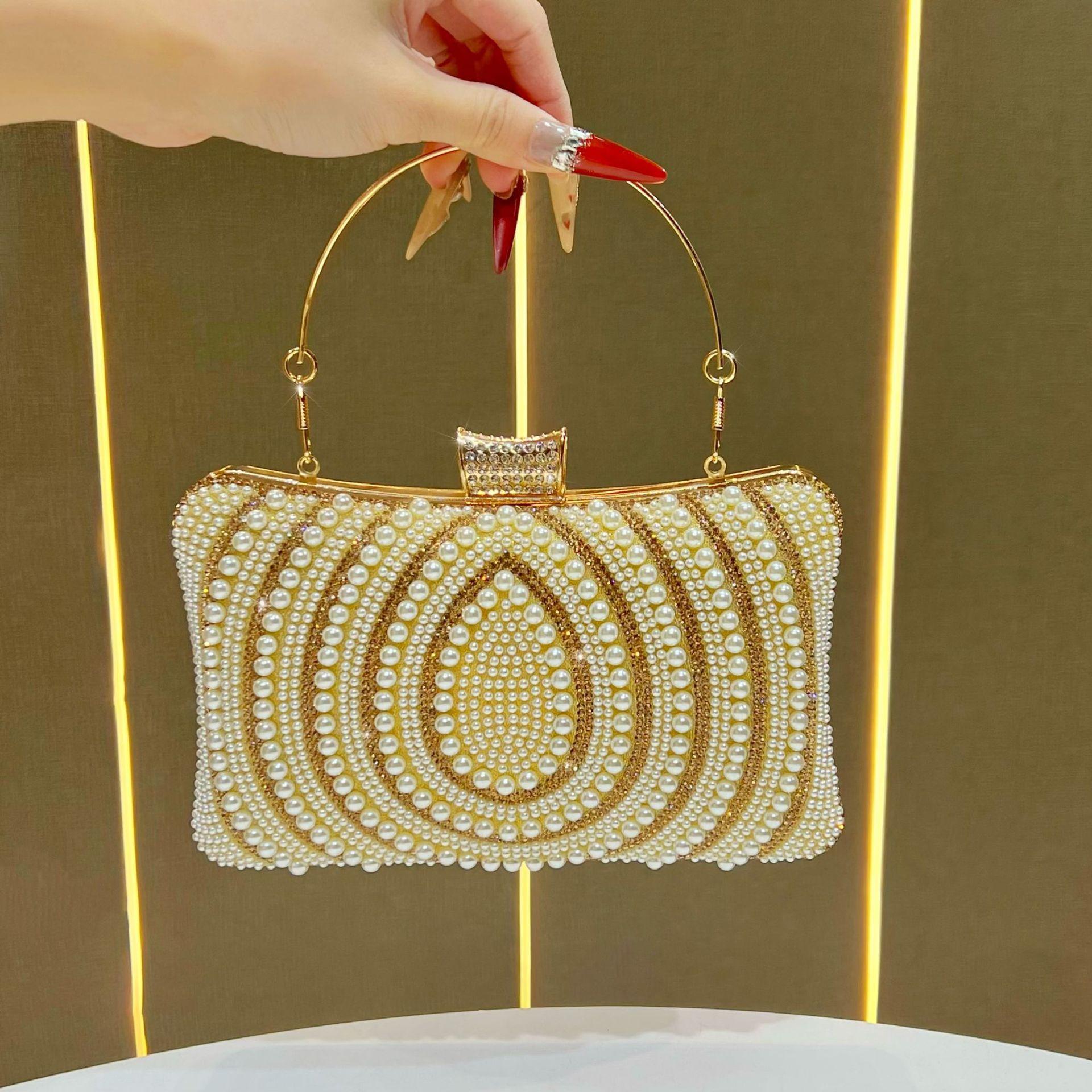 

Crystal Pearl Clutch for Women Bride Bag Purse Wedding Prom Evening Bags Formal Beaded Handbag with Chain Women s Small Tote Shoulder Crossbody Bag one size золотой