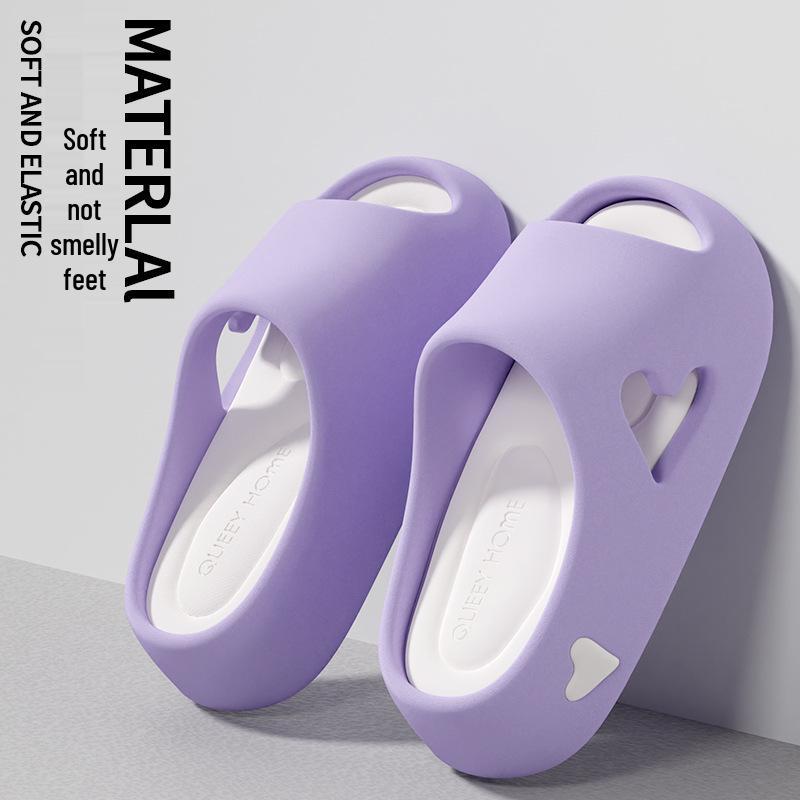 

Женские комнатные/уличные нескользящие EVA тапочки - Дизайн эмодзи какашки, Толстая подошва, Летние шлепанцы для душа Size 39-40 белый/фиолетовый