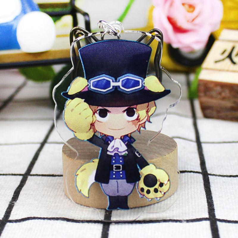 One Piece Keychain Pendant Anime Luffy Dragon Navigation King Surrounding Double Sided HD Bag Pendant Gift