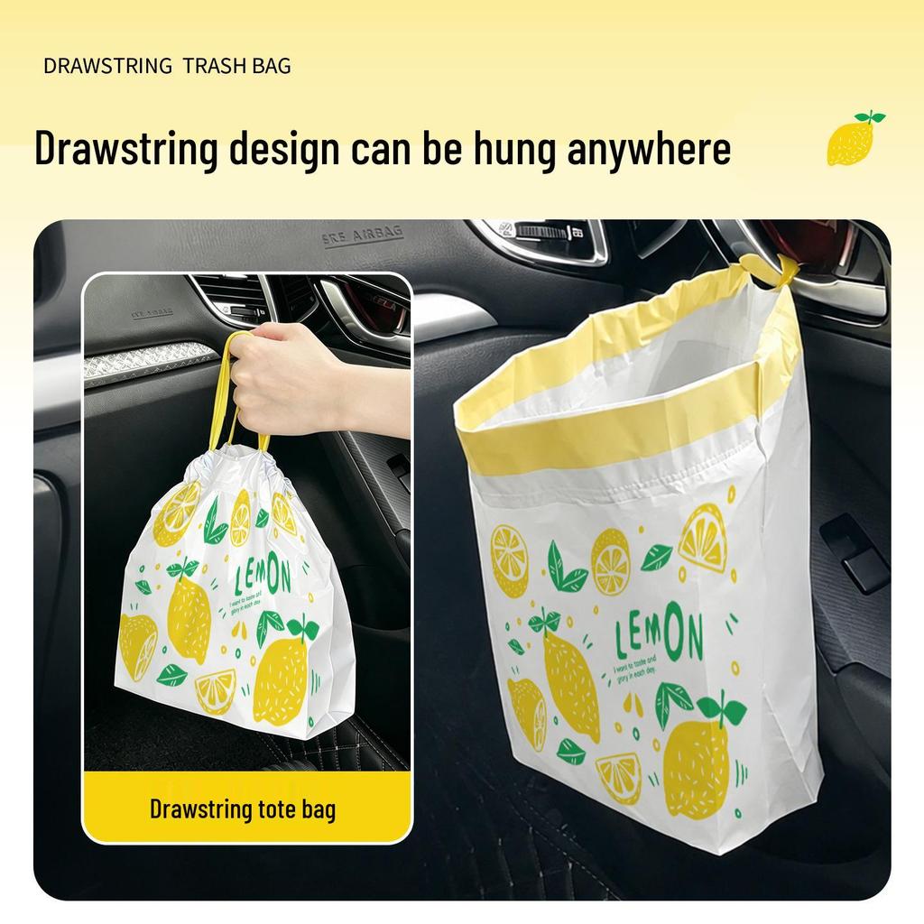 Self-standing Drawstring Car Trash Bag, Adhesive & Hanging, Thickened for Desktop or Car Use