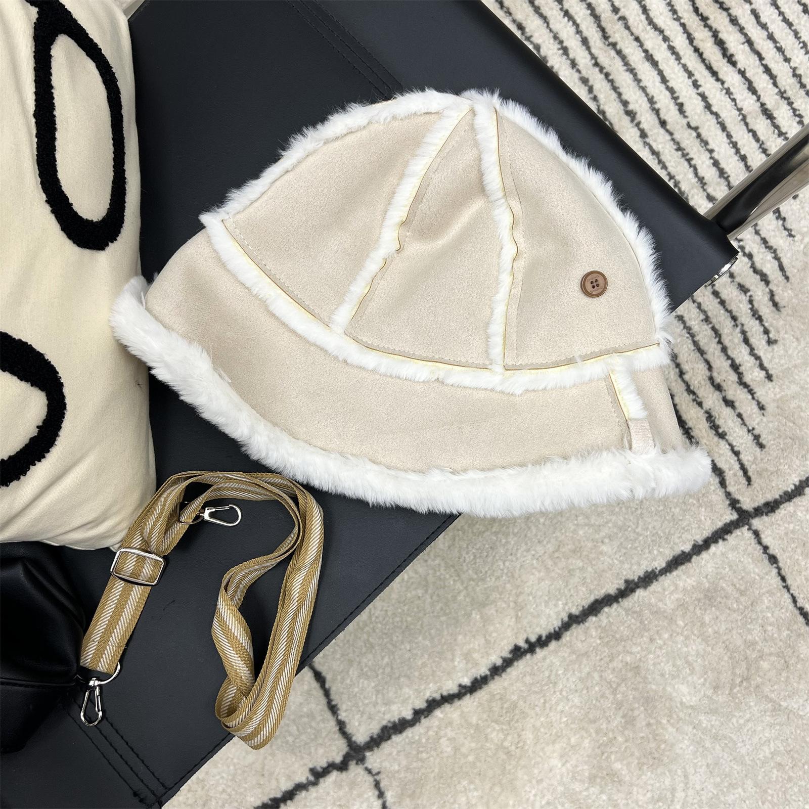 

Новая сумка шляпа осень и зима шляпа-ведро замшевая шляпа-котелок веревка для рюкзака плюшевая теплая шляпа четыре способа ношения слоновая кость