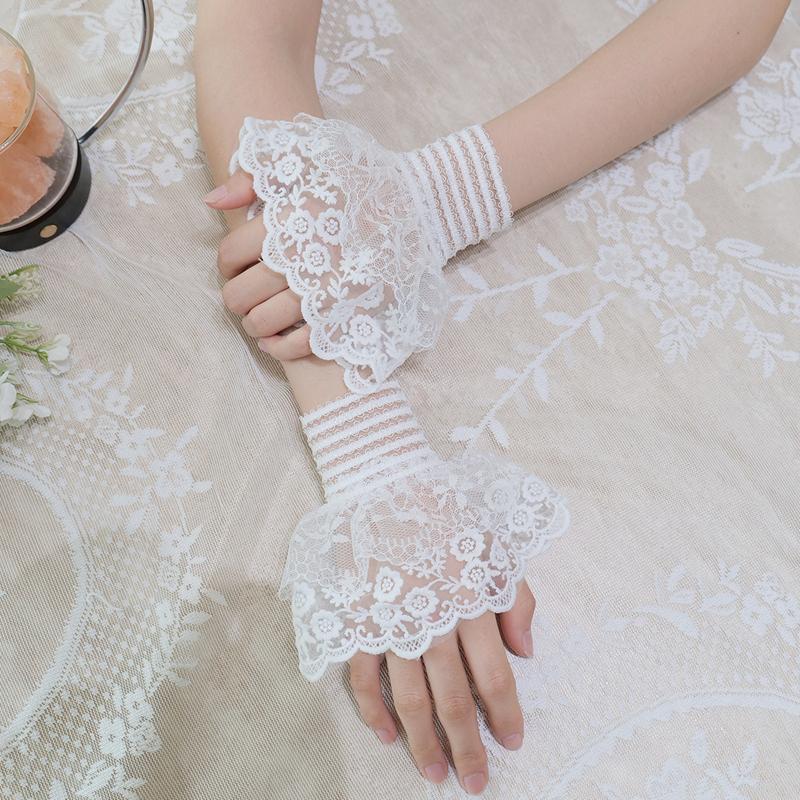 Perfect Match Multilayer Ruffle Lace False Sleeves Wrist Cuff Detachable Super Fairy Elastic Hand Cuffs Sweater Decorative Flared Sleeves