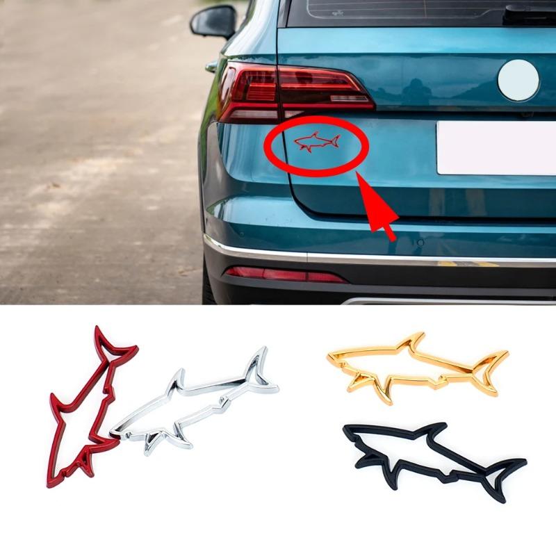 1Pcs 3D Metal Car Styling Sticker Hollow Fish Shark Emblem Badge Decals Automobiles Motorcycle Computer Fuel Cap Accessories