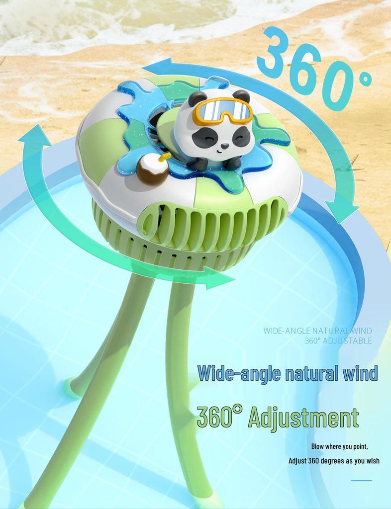 Silent Octopus Leafless Rechargeable Stroller Fan - Portable Desktop & Pushchair Stand, Brushless Small Fan