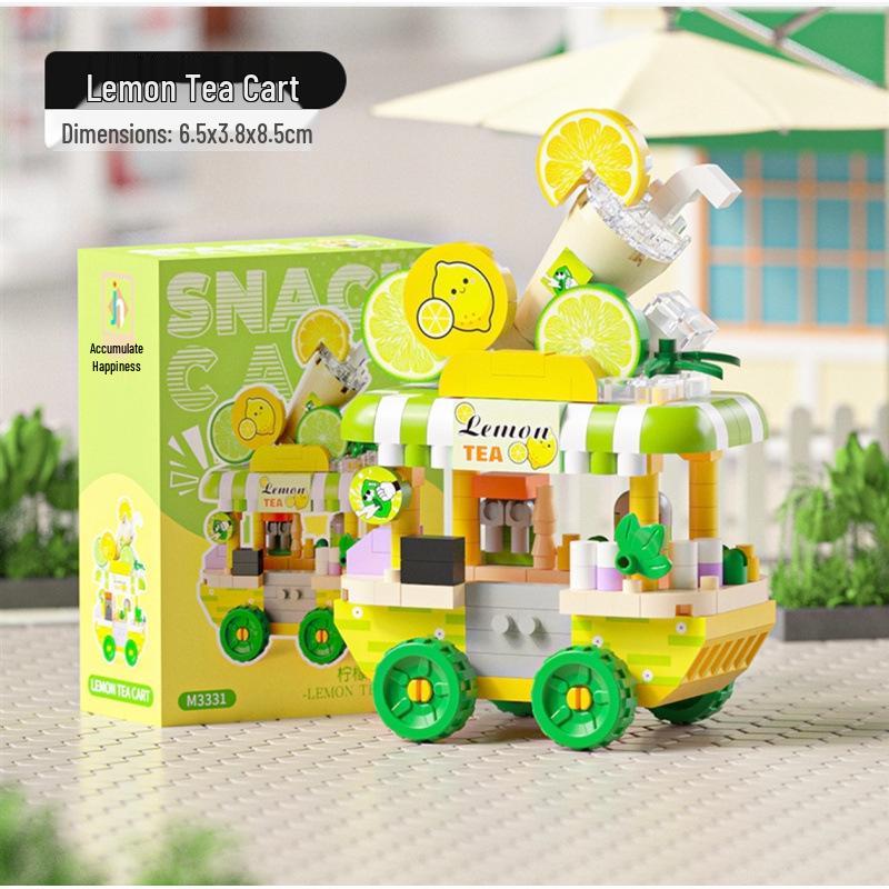 City Street Food Scene Micro-Block Building Set for Boys & Girls