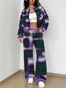 Gradual Change Autumn And Winter New European And American Women'S Clothing Retro Pattern Printing Suit Women