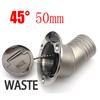 45/90 Degree Stainless Steel 316 Deck Filler Cap GAS DIESEL FUEL WASTE WATER 50mm(2inch) Marine Boat Yacht Hardware Deck Filler