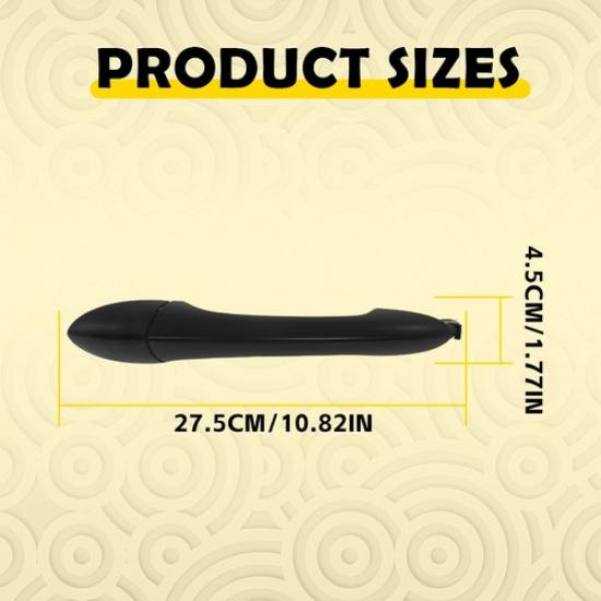 2x Front RH Rear Outside Exterior Door Handle Black For Hyundai Sonata 2011-2015