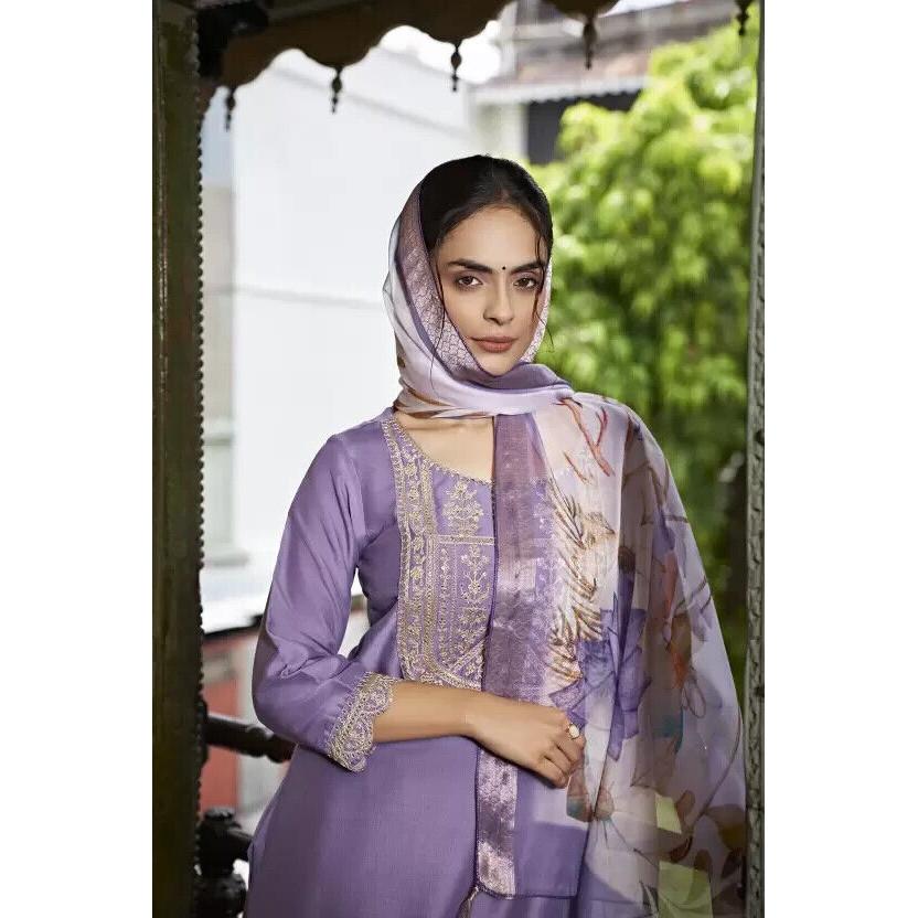 Indische pakistanische Seidenmischung Kurti Salwar Kameez Damen Partykleidung Bollywood Tunika VF-20140