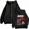 Sängerin Ado Hibana Welttournee 2025 Reißverschluss Hoodie Harajuku Japanischer Stil Reißverschluss Sweatshirts Herren Damen Lässige Oversized Pullover