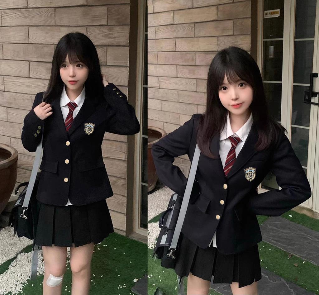 AOTYP High School Girl Blazer and with Graduation Size L Uniform, Cosplay, 5-Piece Set, Skirt, Badge, Suit, Halloween, Cosplay, Events, Costume,