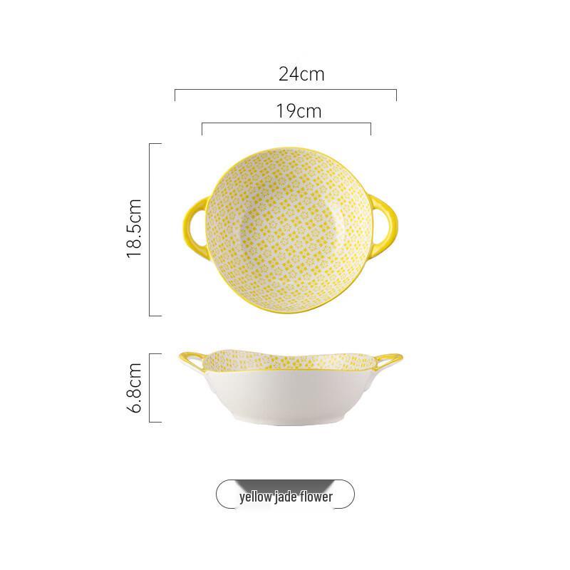

Dirian Nordic Ceramic 9-Inch Double-Handle Irregular Bowl 2-Pack
