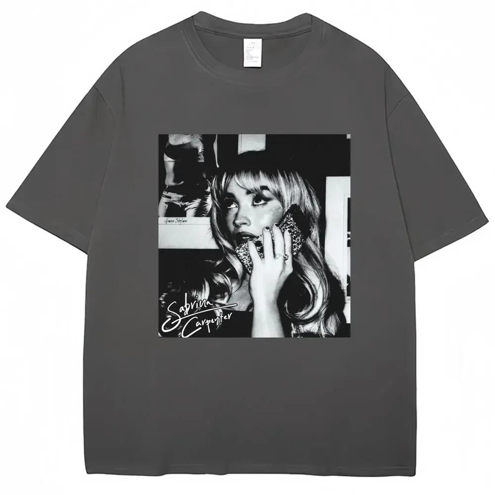 Sabrina Carpenter Vintage Style Poster Print T-shirt Unisex Women Fashion Cotton Summer Tees Oversized Harajuku Streetwear Y2k Tops