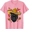 Gorilla Sombrero Fiesta Print Cotton Graphic Tee Cinco De Mayo T-Shirt for Men