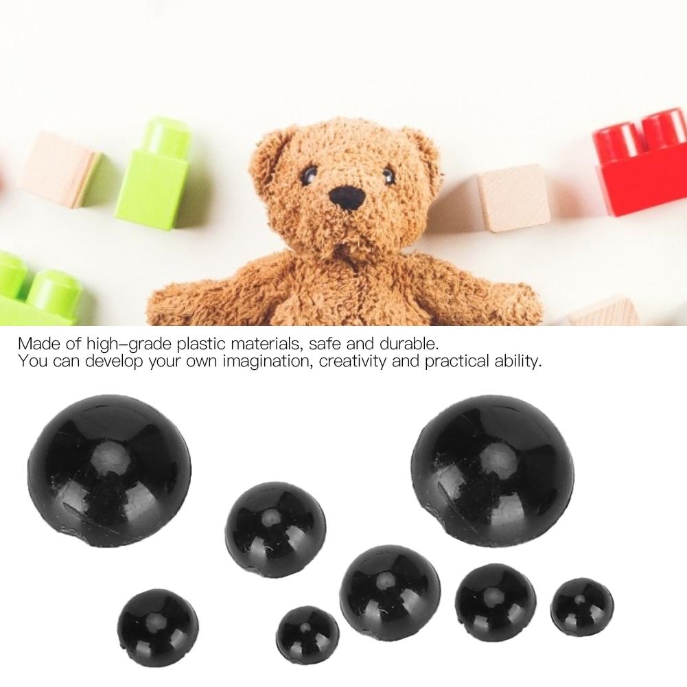 500pcs DIY Artificial Animal Eyes Black Flat Bottom Domed Sewing Crafting Buttons for Doll Kid Toys 