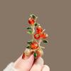 Lady Chic Persimmon Rhinestone Brooch Pin Gift Fashion Diy Accessory Women's Corsage