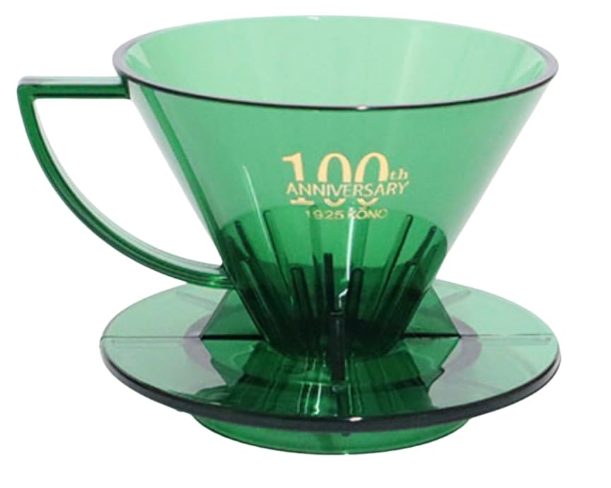 

Kono Style Coffee 2024 Winter 100th Anniversary Limited Edition [Meimon KONO] Dripper, Color, 1-2 Cups, Transparent, Clear, Green, MDN-21TGR100