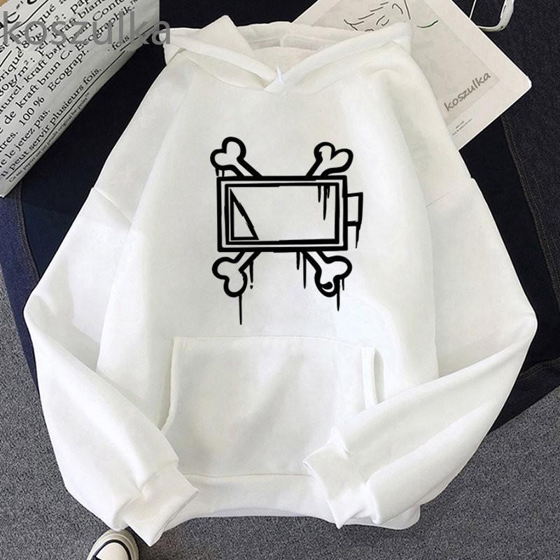 Unisex Hooded Sweatshirt With Animal Bone Print Loose Fit Long Sleeve Fall Winter Casual Top