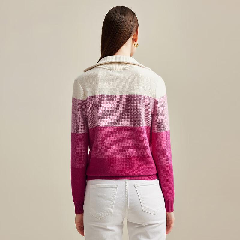 Zhaojun Women's Gradient Half-Zip Cashmere Sweater