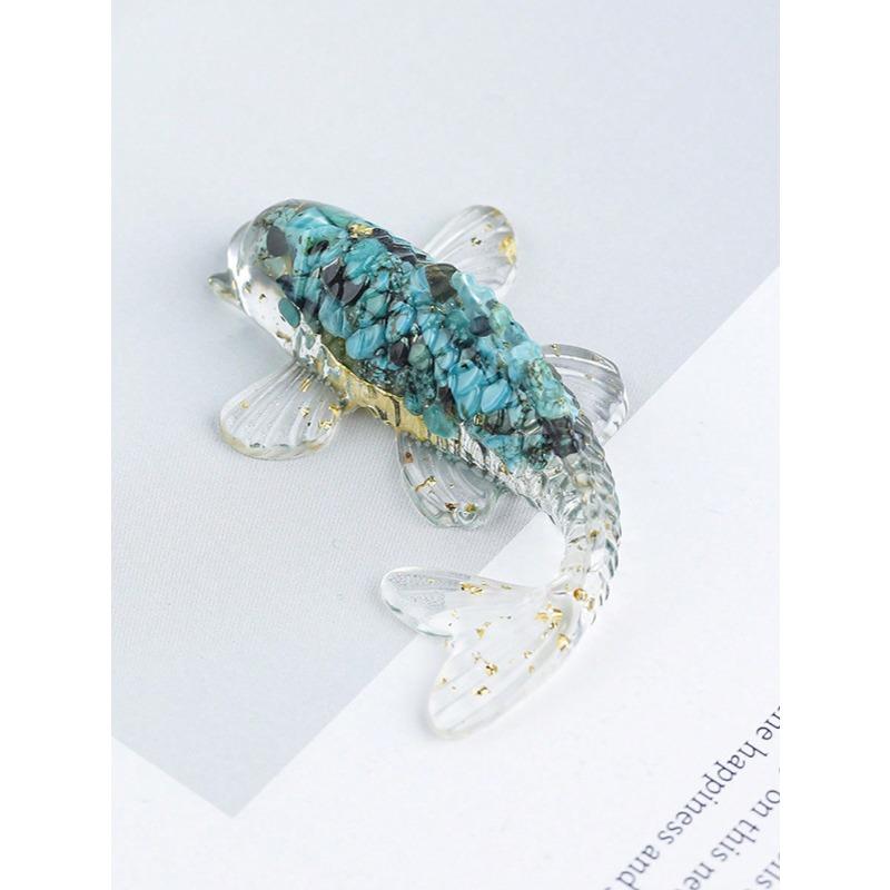 Mini Small Fish Desktop Ornament, Vintage and Personalized Koi Fish, Micro Landscape Resin Crafts, Suitable As A Small Gift for Friends