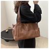 Retro Style Faux Leather Tote Bag for Women Large Capacity Shoulder Handbag