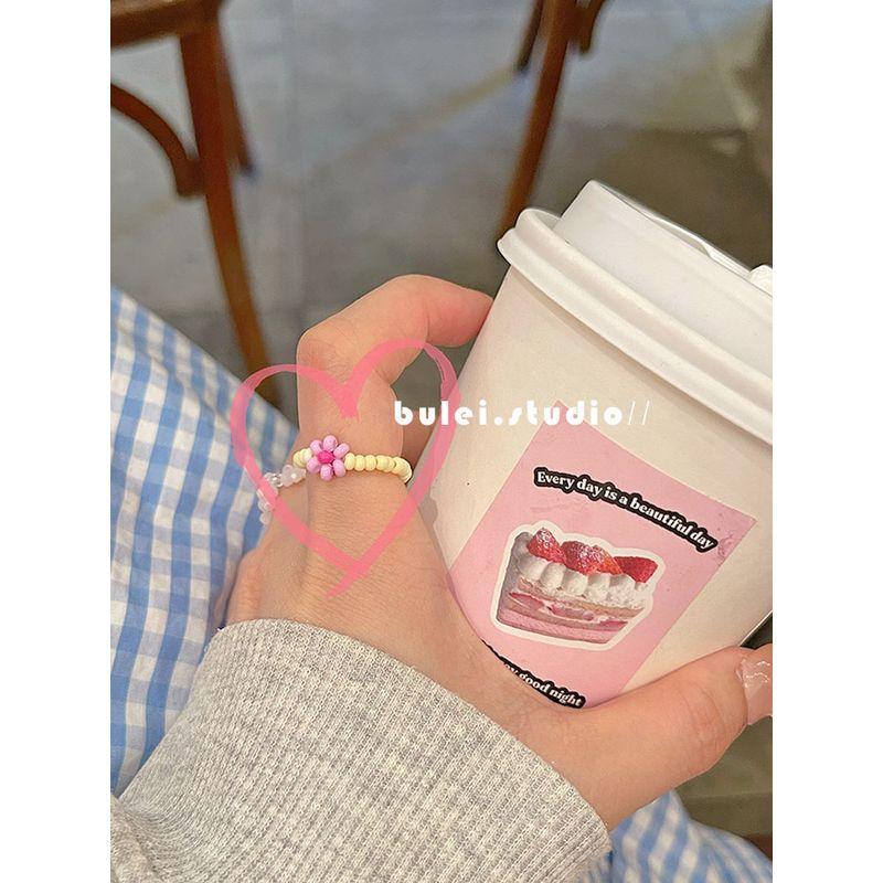 

Dopamine Colorful Contrast Color Small Fresh Ring Flower Dopamine powder single flower Adjustable opening