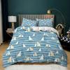Simple And Fresh Three-Piece Cartoon Sail Kit Quilt Cover Bedding Tide