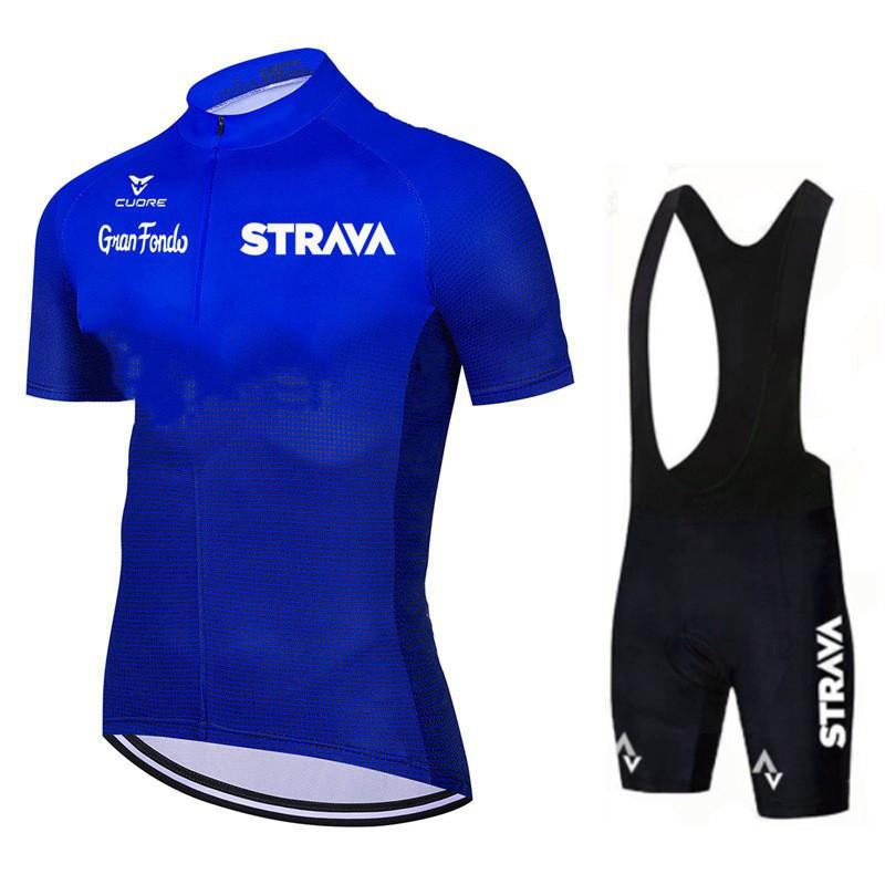 Short-sleeved Men's Cycling Suit Mountain Breathable Bicycle Set Strava Team