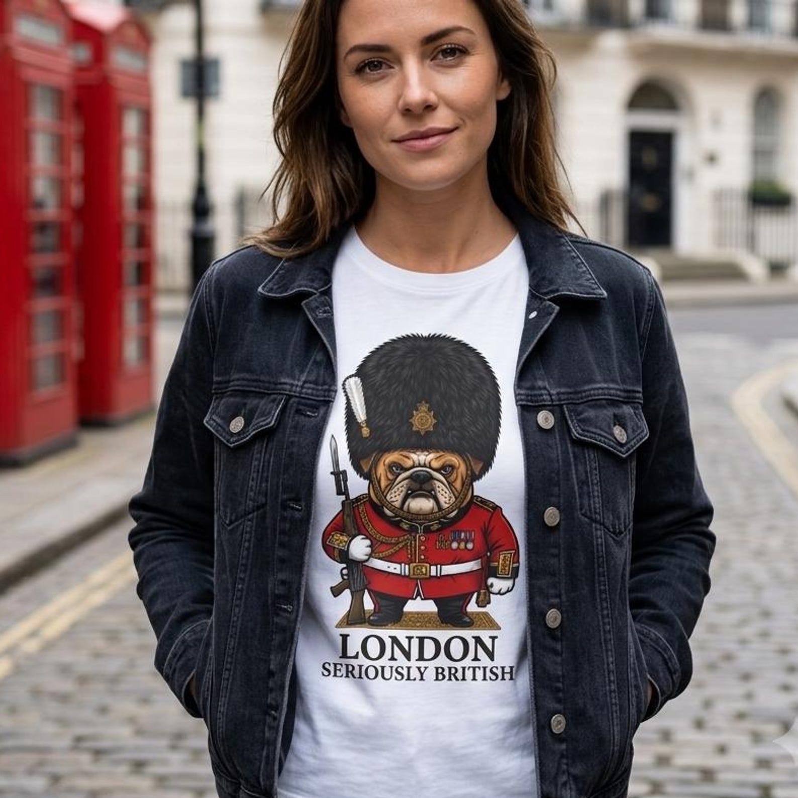 British Guard Bulldog T-Shirt London Seriously British Graphic Tee S