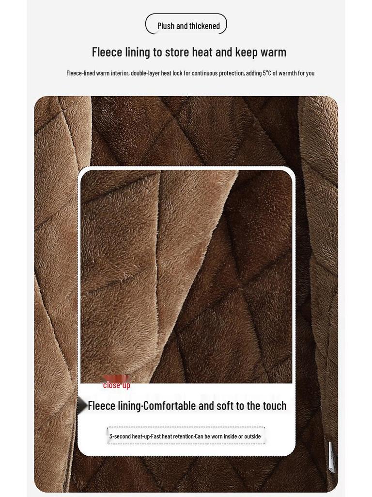 Men's Thickened Flannel-Lined Cotton Jacket - Autumn/Winter, Loose Fit, Plus Size, Warm Base Layer Outerwear